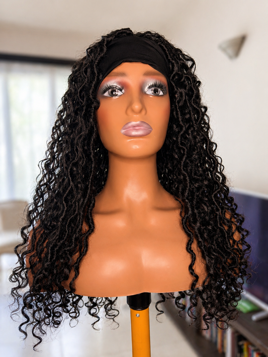 dvn MAYA – Perruque bandeau curly twists noire effet naturel 26 pouces