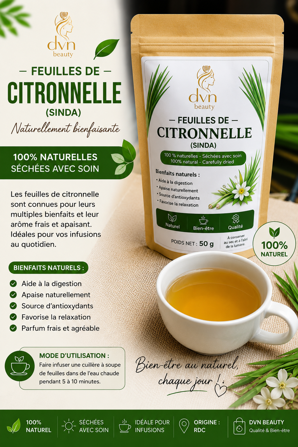 Feuilles de Corossol (Graviola) 100% Naturelles – 50g| dvnbeauty