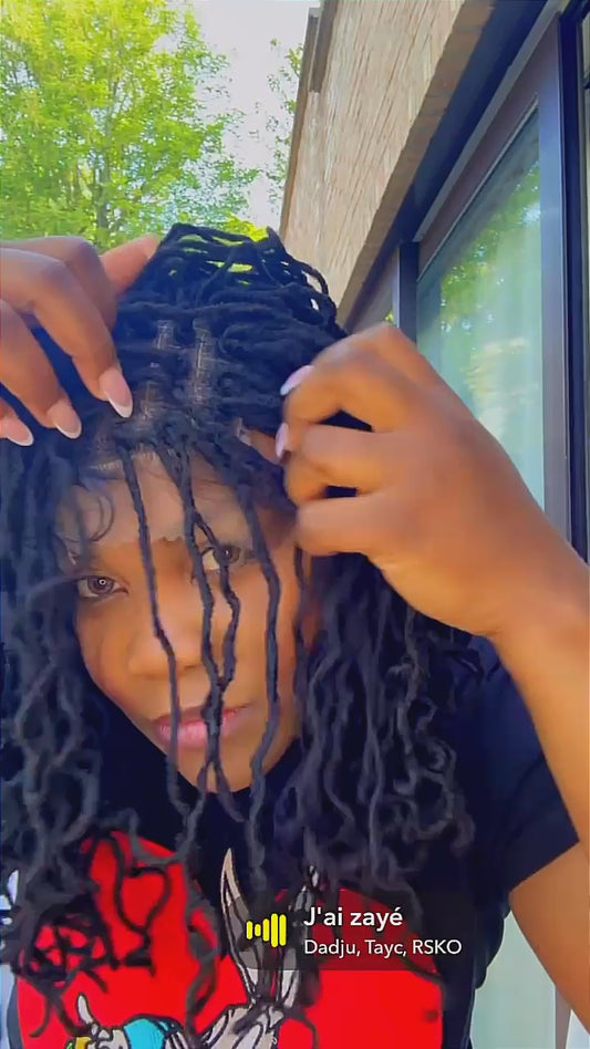 dvn zuri – perruque faux locks courte 4x4 effet naturel 16 pouces